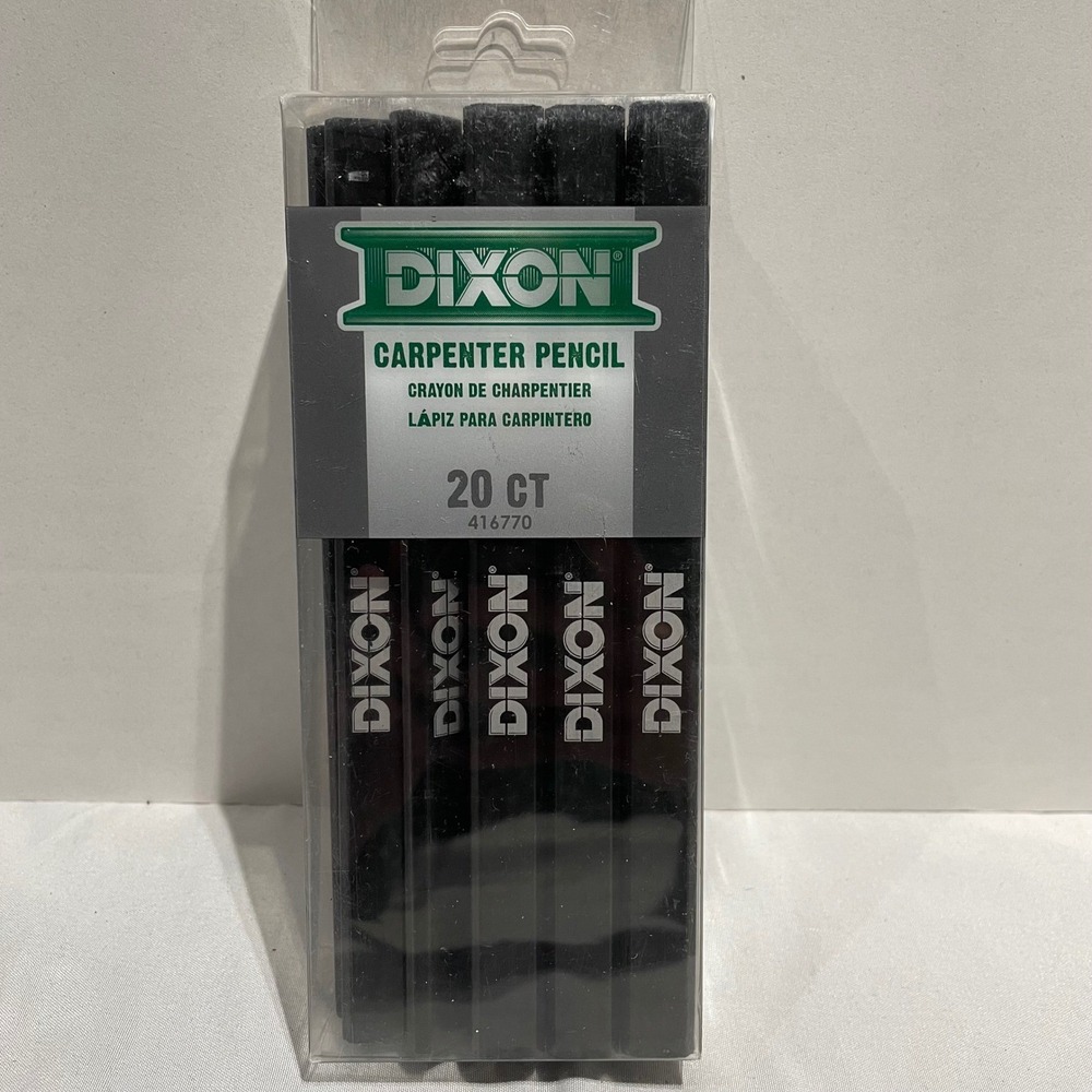 Dixon Carpenter Pencil 20 Count Medium Lead Black Mark 416770 9/16 x 7 Inch New